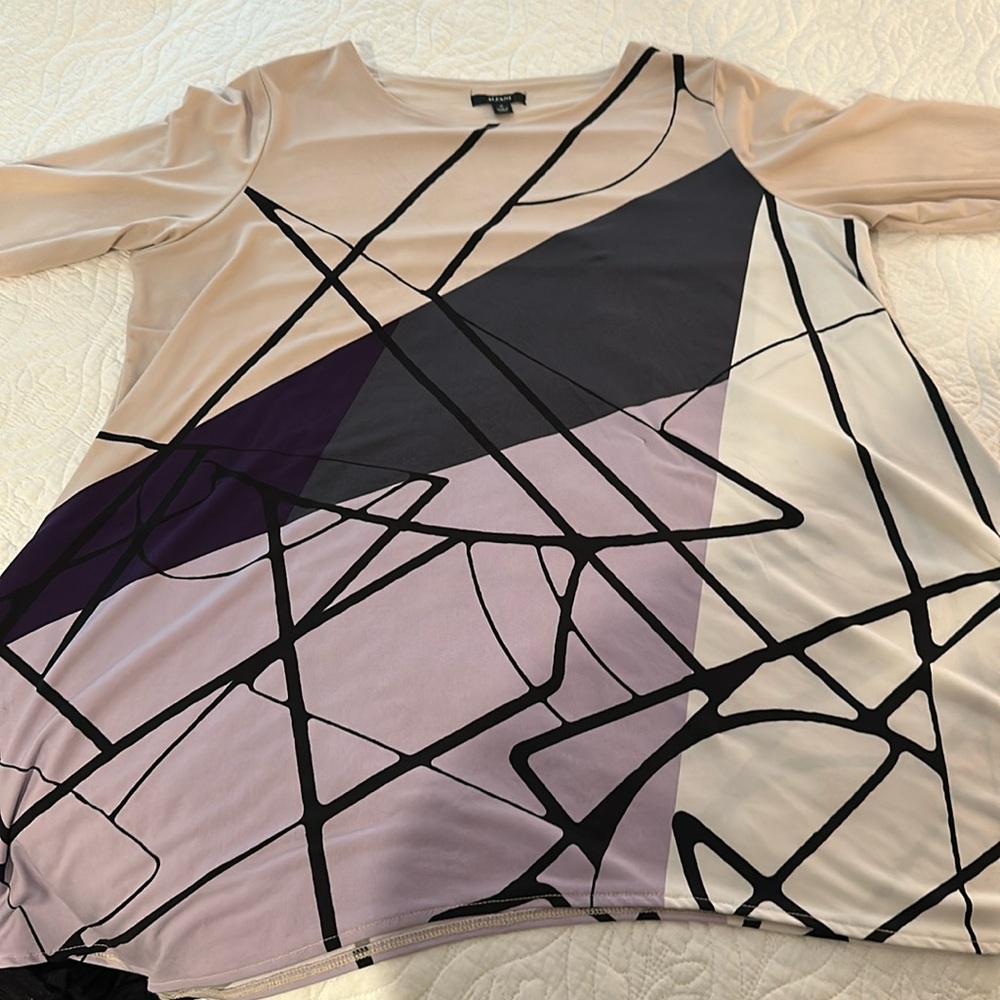 Alfani quarter sleeve asymmetrical shirt